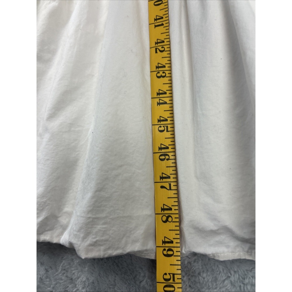 Trixxi Maxi Sun Dress XL Ivory Smocked Tiered‎ Black Bow Strap Pockets - Picture 9 of 9